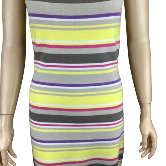 Milly New York Womens Sleeveless Knit Dress Size Small Yellow Pink Striped - Picture 4 of 8